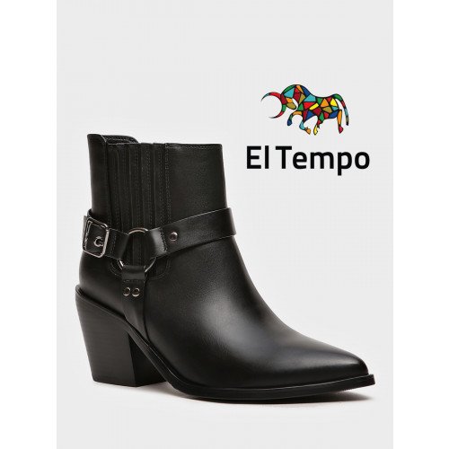 Ботильоны женские демисезонные К.Кожа на невысоком каблуке  Арт:XT034_01PB-BL "XT034_01PB-BL" 1