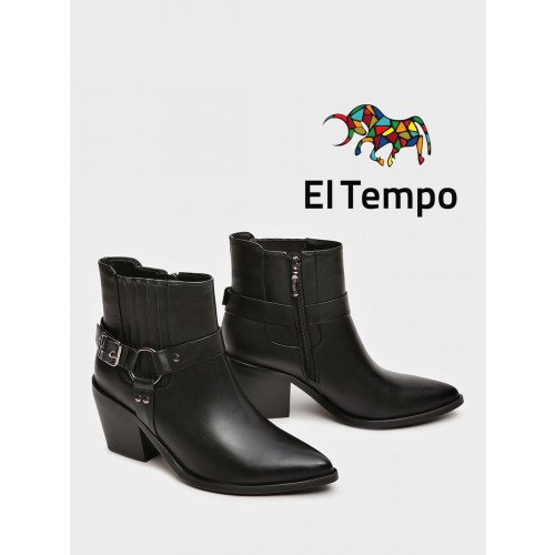 Ботильоны женские демисезонные К.Кожа на невысоком каблуке  Арт:XT034_01PB-BL "XT034_01PB-BL" 2