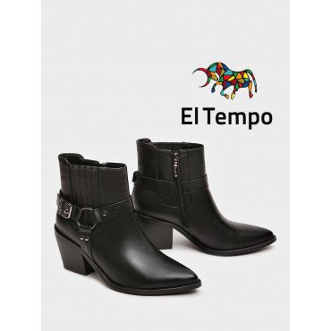 Ботильоны женские демисезонные К.Кожа на невысоком каблуке  Арт:XT034_01PB-BL XT034_01PB-BL 2