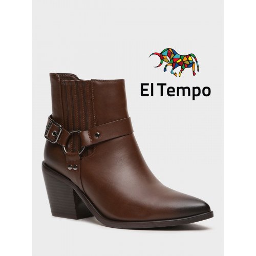 Ботильоны женские демисезонные К.Кожа на невысоком каблуке Арт:XT034_01PB-BR "XT034_01PB-BR" 1