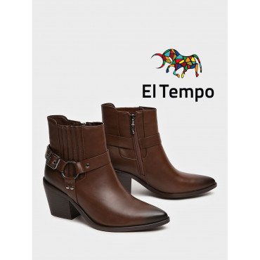 Ботильоны женские демисезонные К.Кожа на невысоком каблуке  Арт:XT034_01PB-BR XT034_01PB-BR 2