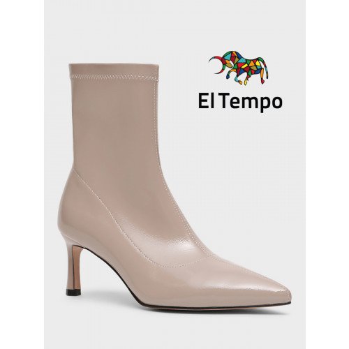 Ботильоны женские демисезонные Лак искусственный на невысоком каблуке Арт:XX078_01GB-BG "XX078_01GB-BG" 1