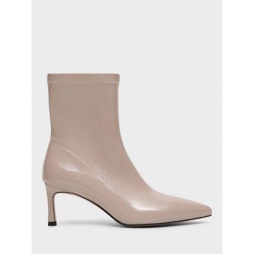 Ботильоны женские демисезонные Лак искусственный на невысоком каблуке  Арт:XX078_01GB-BG "XX078_01GB-BG" 4