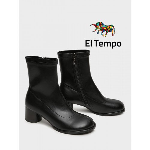 Ботильоны женские демисезонные Кожа искусственная на невысоком каблуке Арт:XX081_01PB-BL "XX081_01PB-BL" 2