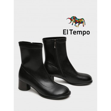 Ботильоны женские демисезонные Кожа искусственная на невысоком каблуке  Арт:XX081_01PB-BL XX081_01PB-BL 2