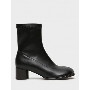 Ботильоны женские демисезонные Кожа искусственная на невысоком каблуке  Арт:XX081_01PB-BL "XX081_01PB-BL" 4