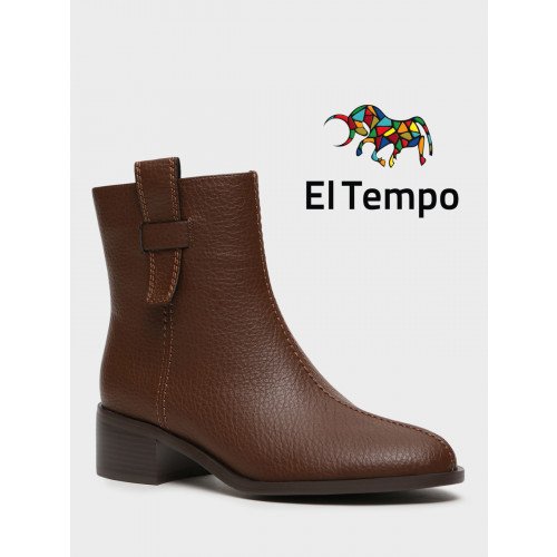 Ботильоны женские демисезонные К.Кожа на невысоком каблуке Арт:XX082_01PB-BR "XX082_01PB-BR" 1