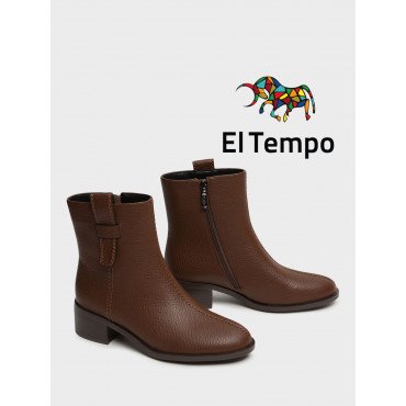 Ботильоны женские демисезонные К.Кожа на невысоком каблуке  Арт:XX082_01PB-BR XX082_01PB-BR 2