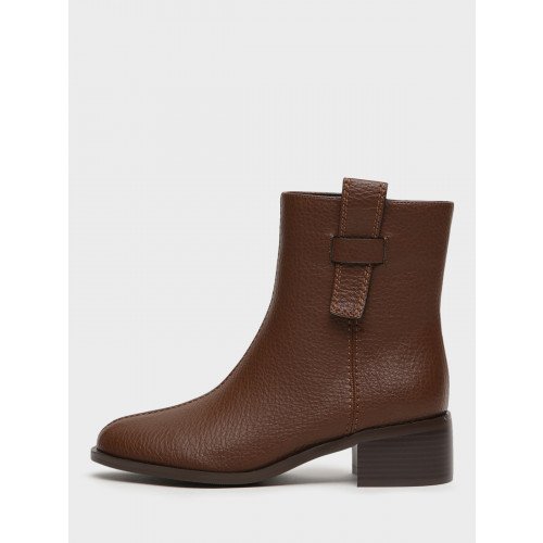 Ботильоны женские демисезонные К.Кожа на невысоком каблуке Арт:XX082_01PB-BR "XX082_01PB-BR" 3