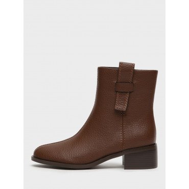 Ботильоны женские демисезонные К.Кожа на невысоком каблуке  Арт:XX082_01PB-BR "XX082_01PB-BR" 3