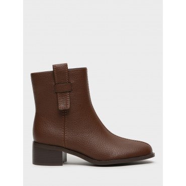 Ботильоны женские демисезонные К.Кожа на невысоком каблуке  Арт:XX082_01PB-BR "XX082_01PB-BR" 4