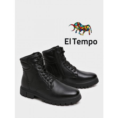 Ботинки мужские зимние К.Кожа на низком каблуке Арт: YC070_01PH-BL "YC070_01PH-BL" 2