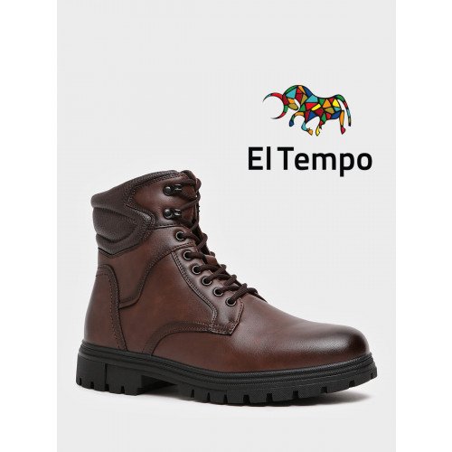 Ботинки мужские зимние К.Кожа на низком каблуке Арт: YC070_01PH-BR "YC070_01PH-BR" 1