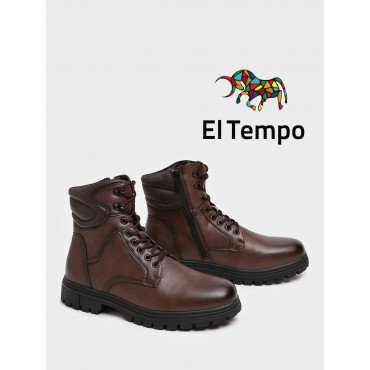 Ботинки мужские зимние К.Кожа на низком каблуке Арт: YC070_01PH-BR "YC070_01PH-BR" 2