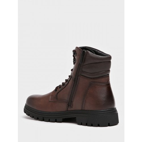 Ботинки мужские зимние К.Кожа на низком каблуке Арт: YC070_01PH-BR "YC070_01PH-BR" 4