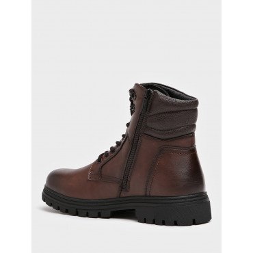 Ботинки мужские зимние К.Кожа на низком каблуке Арт: YC070_01PH-BR "YC070_01PH-BR" 4
