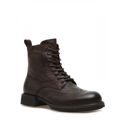 Ботинки мужские зимние Кожа натуральная на низком каблуке Арт:RM008_01KH-BR "RM008_01KH-BR" 1