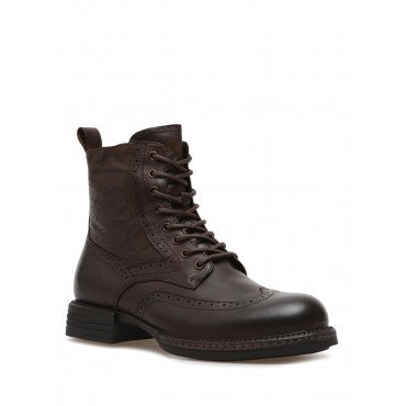 Ботинки мужские зимние Кожа натуральная на низком каблуке Арт:RM008_01KH-BR "RM008_01KH-BR" 1
