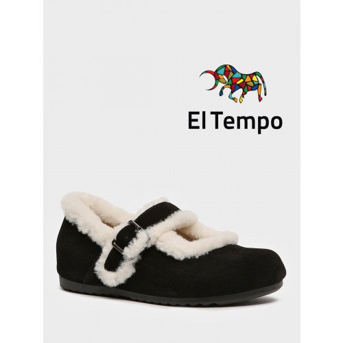 Туфли меховые Мери Джейн Спилок натуральный Арт:CCI147_02CB-BL "CCI147_02CB-BL" 1