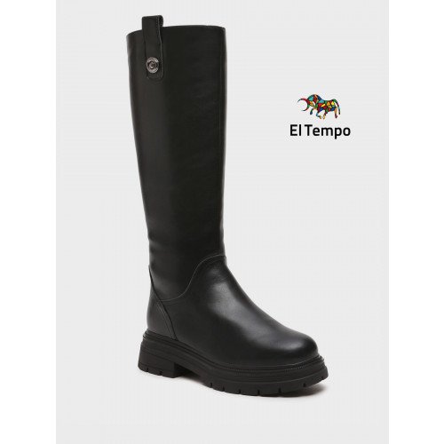 Сапоги женские зимнии Кожа натуральная на невысоком каблуке арт: XM011_01SY-BL "XM011_01SY-BL" 1