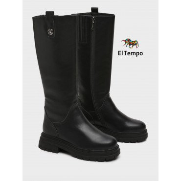 Сапоги женские зимнии Кожа натуральная на невысоком каблуке арт: XM011_01SY-BL "XM011_01SY-BL" 2