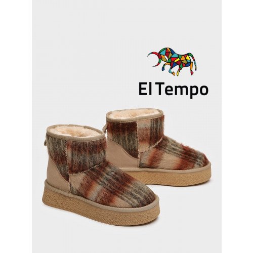 Угги женские зимние укороченные Текстиль/спилок арт.:PC040_02TI-BG "PC040_02TI-BG" 2