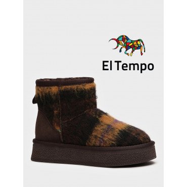 Угги женские зимние укороченные Текстиль/спилок арт.:PC040_02TI-BR PC040_02TI-BR