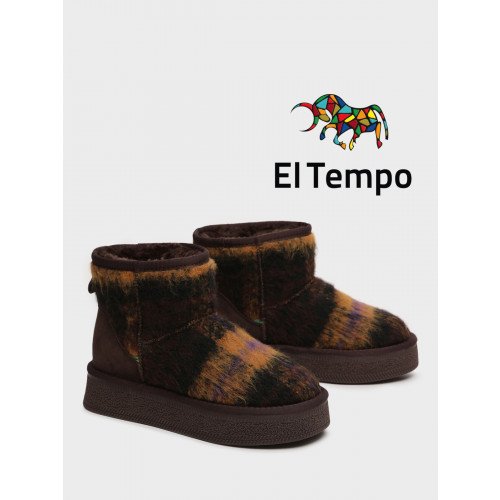 Угги женские зимние укороченные Текстиль/спилок арт.:PC040_02TI-BR "PC040_02TI-BR" 2