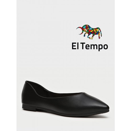 Балетки черные El Tempo кожа искусственная Женские MA008_01PP-BL "MA008_01PP-BL" 1