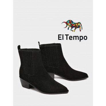 Ботильоны женские демисезонные Велюр натуральный на невысоком каблуке  Арт:LV135_03VB-BL LV135_03VB-BL