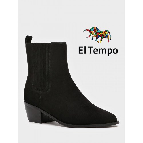 Ботильоны женские демисезонные Велюр натуральный на невысоком каблуке Арт:LV135_03VB-BL "LV135_03VB-BL" 2