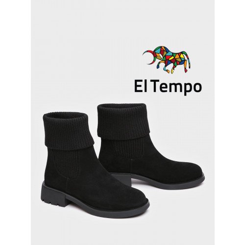 Ботинки женские демисезонные Велюр натуральный арт.:TL076_01VB-BL "TL076_01VB-BL" 1