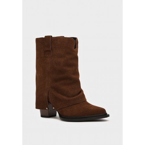 Полусапоги женские, цвет ТЕМНО-КОРИЧНЕВЫЙ, YZ015_01CB-BR "YZ015_01CB-BR" 1